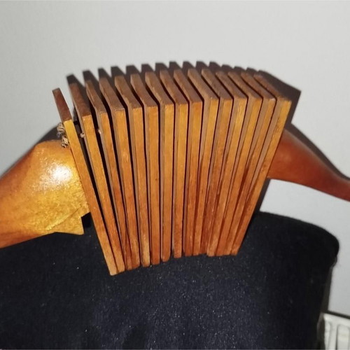 Wooden percussion musical instrument with handles like new