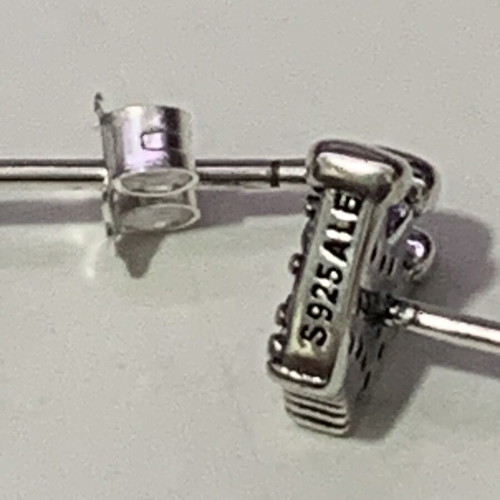 Pandora silver earrings crown shape S925 ALE like new