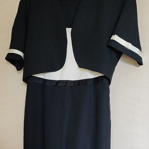 Midi dress and bolero set like new, black and white, size S