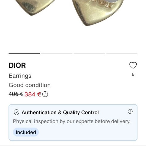 Christian Dior tribal gold heart drop earrings like new