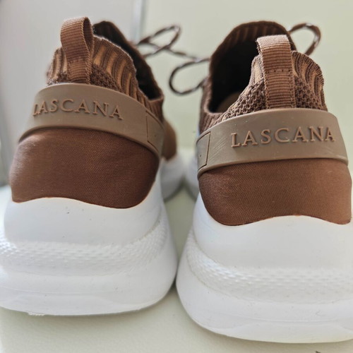 Lascana trainers with knitted sock upper, brown, size 40