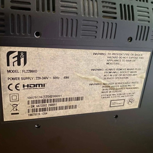 TV Led 22 Full HD DVD F&U FL22860D used with movie playback