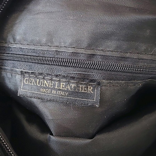 Genuine Leather crossbody bag used with fringes, black suede