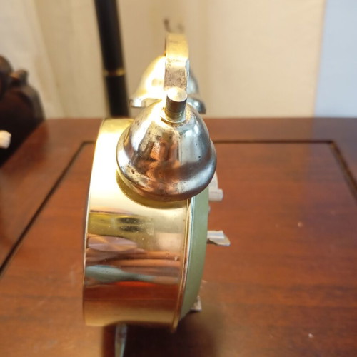 Vintage table clock alarm with natural patina used