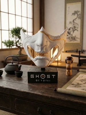 3D Printed Mask and Stand Ghost of Yōtei New