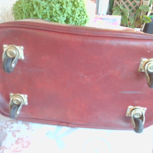 FSFA travel bag used, 80s vintage, brown and beige