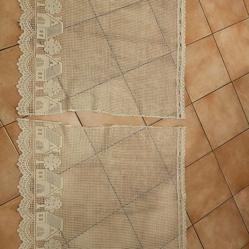 Handmade curtains used, set of 2 small