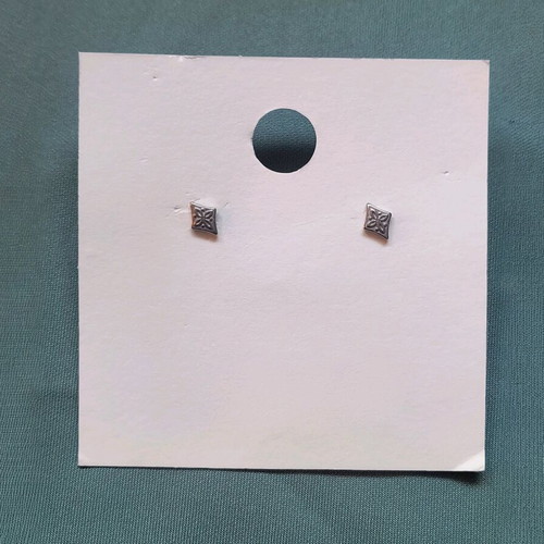 Rhombus earrings new, silver