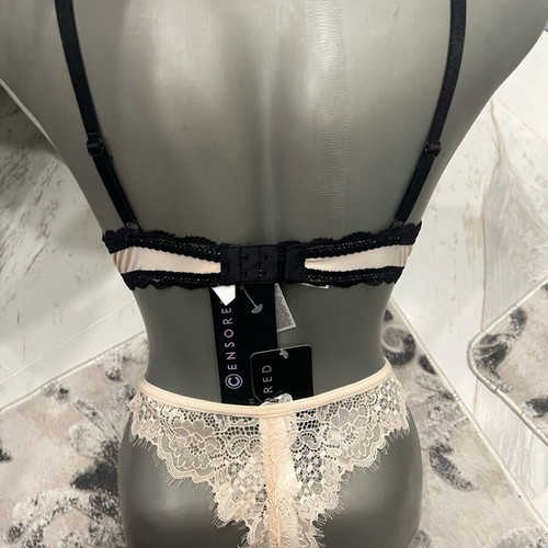 Women's lingerie new, bra 34B/75B and half panties XS/S, beige
