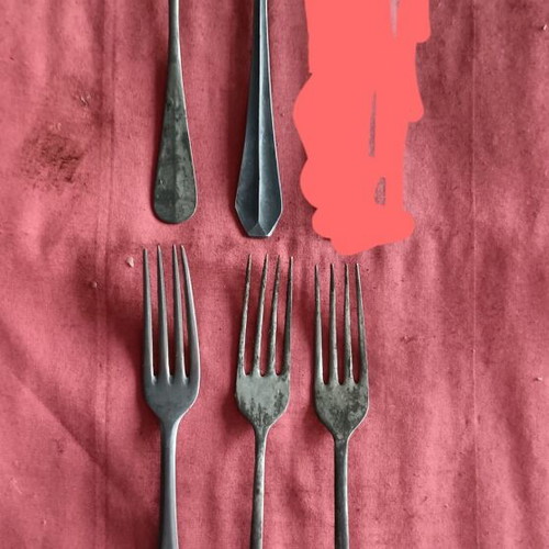 Set of 5 German military forks WWII used