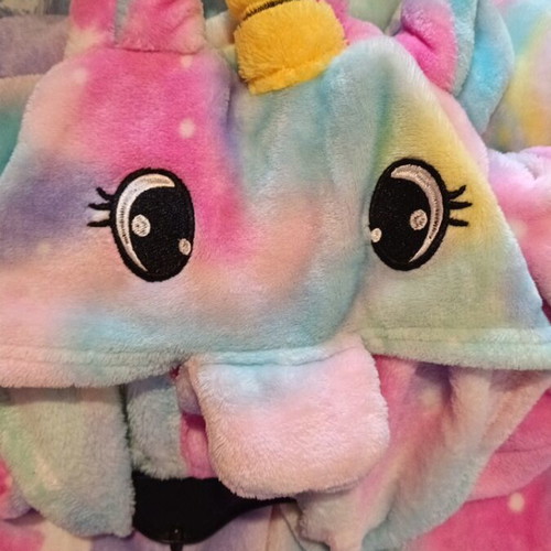 Unicorn one-piece pajama suit like new, size M