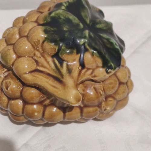 Vintage ceramic fondue pot grape shape like new