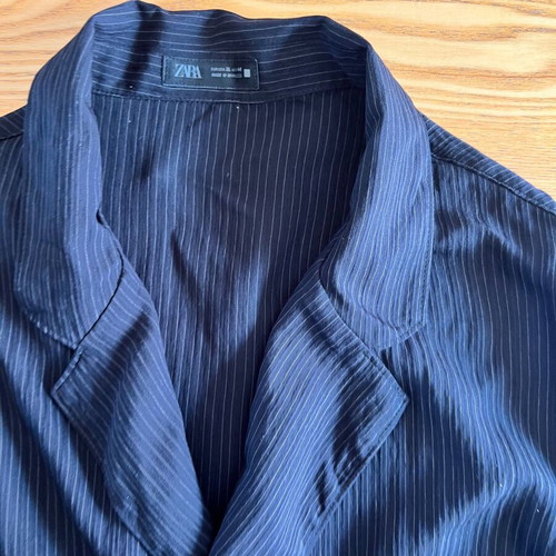 Zara black striped men's shirt jacket XL