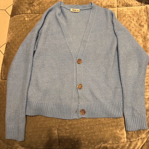 Pink Woman knitted cardigan size s-m like new, blue