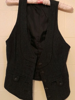 Women's vest like new, size S, black with gray