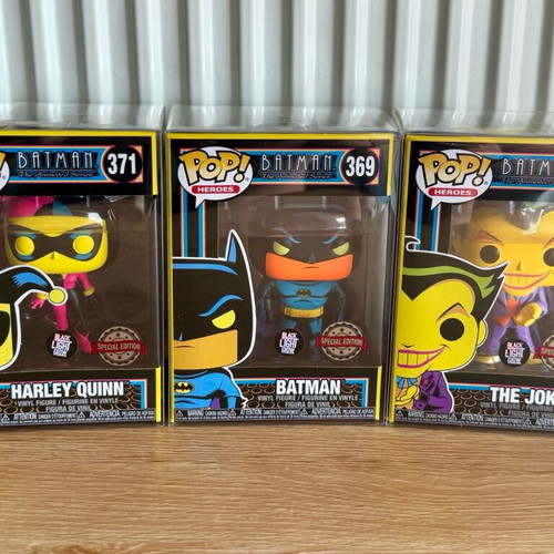 Funko Pop! Dc Black Light 1st wave new set Batman, The Joker, Harley Quinn