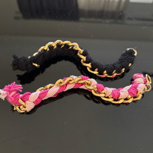 Handmade bracelets new in black and pink colors