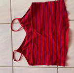 Τιραντέ ριγέ crop top Primark κόκκινη μωβ αφόρετο