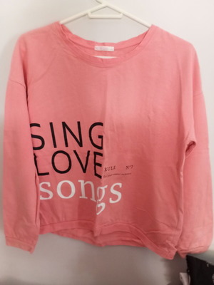Pink children's sweatshirt, size L, ages 12-15