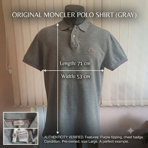 Moncler short-sleeved polo shirt grey size L