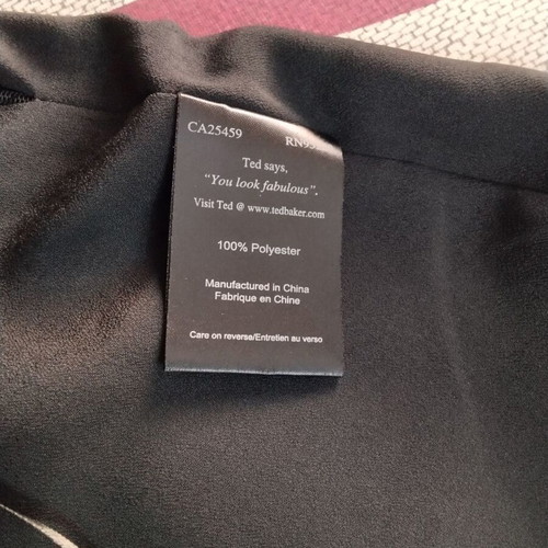 Ted Baker black dress size L like new with ruffles and bow