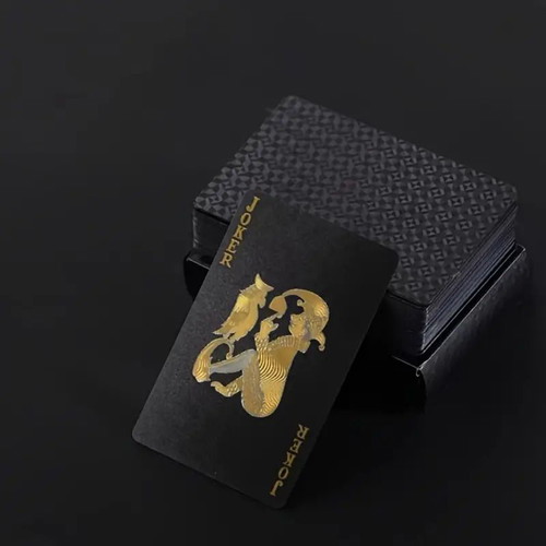 Premium waterproof black plastic playing cards new