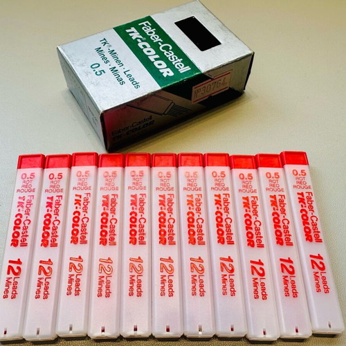 LOT Faber Castell TK-COLOR red leads for mechanical pencils, new