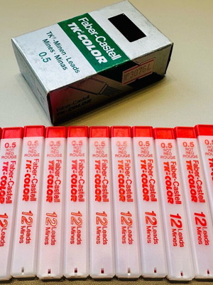 LOT Faber Castell TK-COLOR red leads for mechanical pencils, new