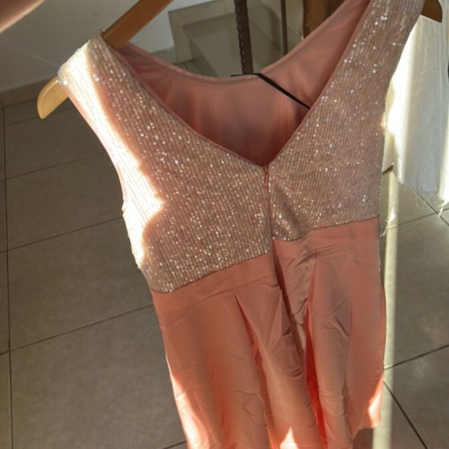 Peach dress with glitter new, one size