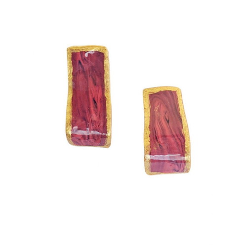 Handmade granite earrings from polymer clay new