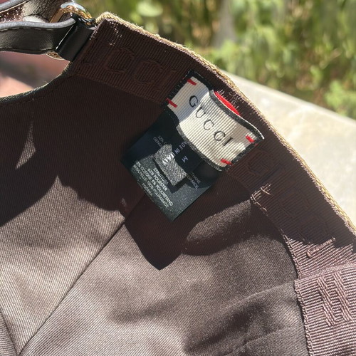 Gucci GG Monogram Cap new, beige with green and red stripe