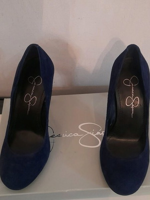 Γόβες Jessica Simpson 12ποντες δερμάτινες σουέντ μπλε σκούρο, αφόρετες