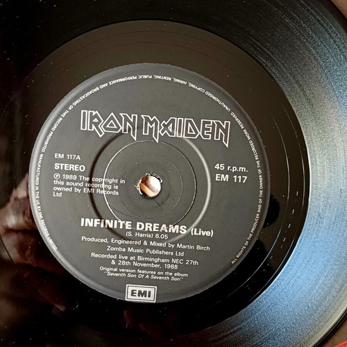 Iron Maiden Infinite Dreams 7" vinyl like new, metal