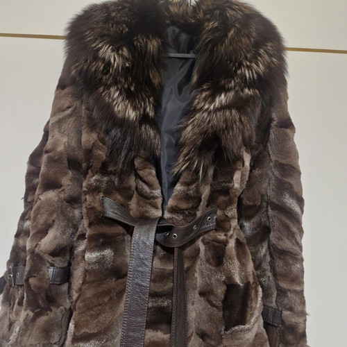 Natural fur jacket, size Large-XLarge, brown