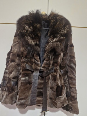 Natural fur jacket, size Large-XLarge, brown