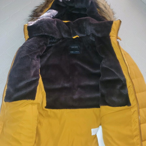 Zara down jacket yellow, new with tag, mid-length