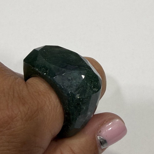 Moss Agate Ring new, handmade from natural solid stone