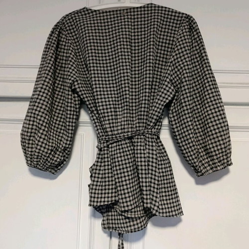 Wrap shirt Regalinas black and white checked like new