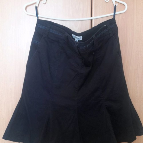 Skirt blue summer used with satin design at waist large