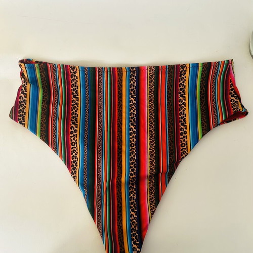Bikini bottom high rise with colorful animal print, new