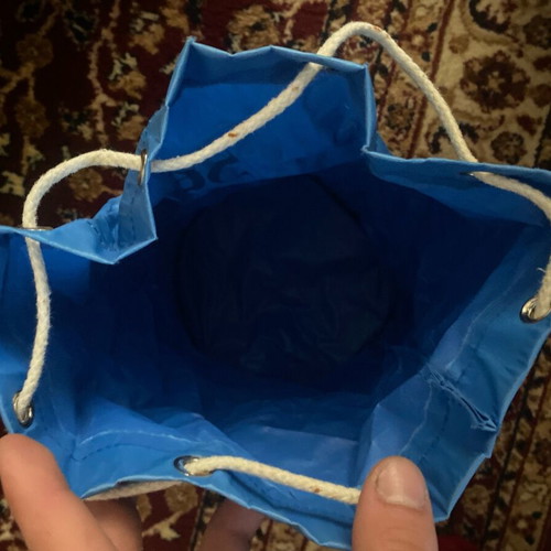 Round backpack bag used, blue