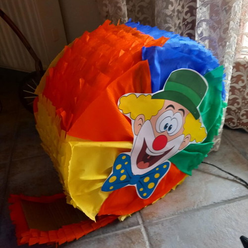 Clown piñata colorful made to order for carnival parties