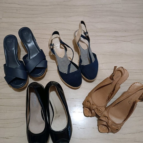 Shoes used size 38, pack of 4 pairs with platforms