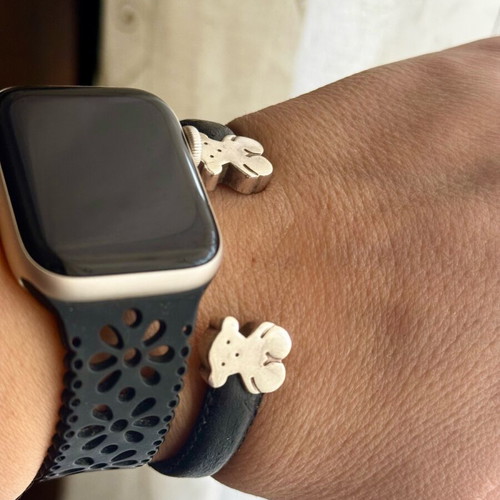 Tous leather and 925 silver bracelet like new, black and silver