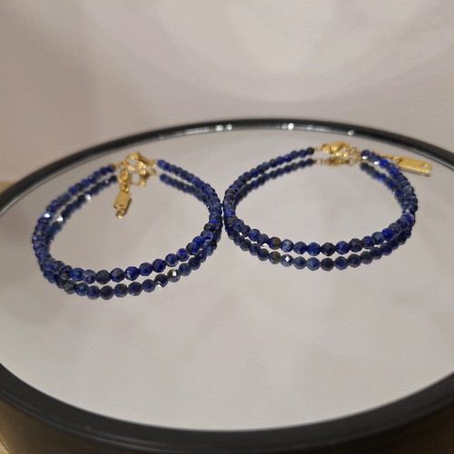 Handmade bracelets made-to-order with natural lapis lazuli stones