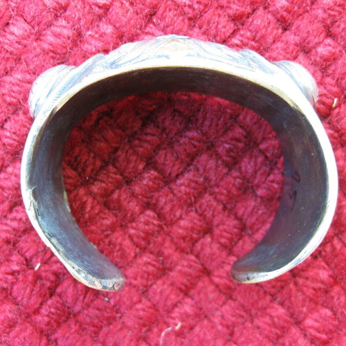Antique bracelet used, handmade silver with rich craftsmanship