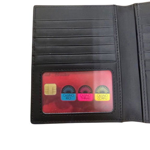 Men's and Unisex Extra Large Anti-Theft Wallet from Genuine Leather Black new