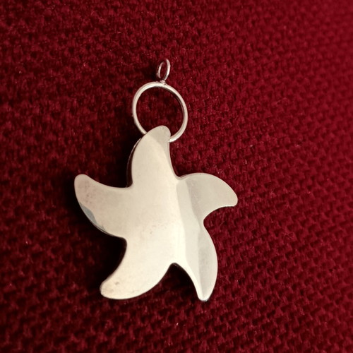 Handmade 925 silver double-sided starfish pendant