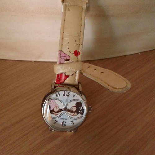 Disney children's watch used, beige for girls