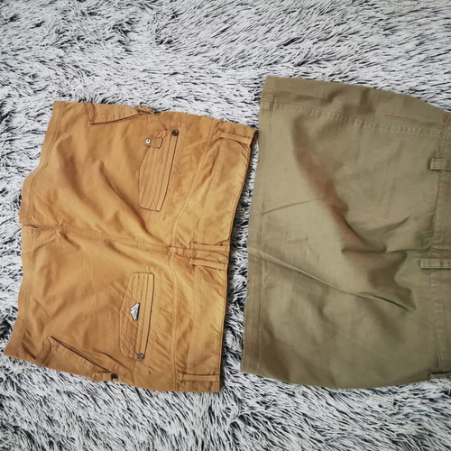 Beige and khaki denim-type skirts like new, size M